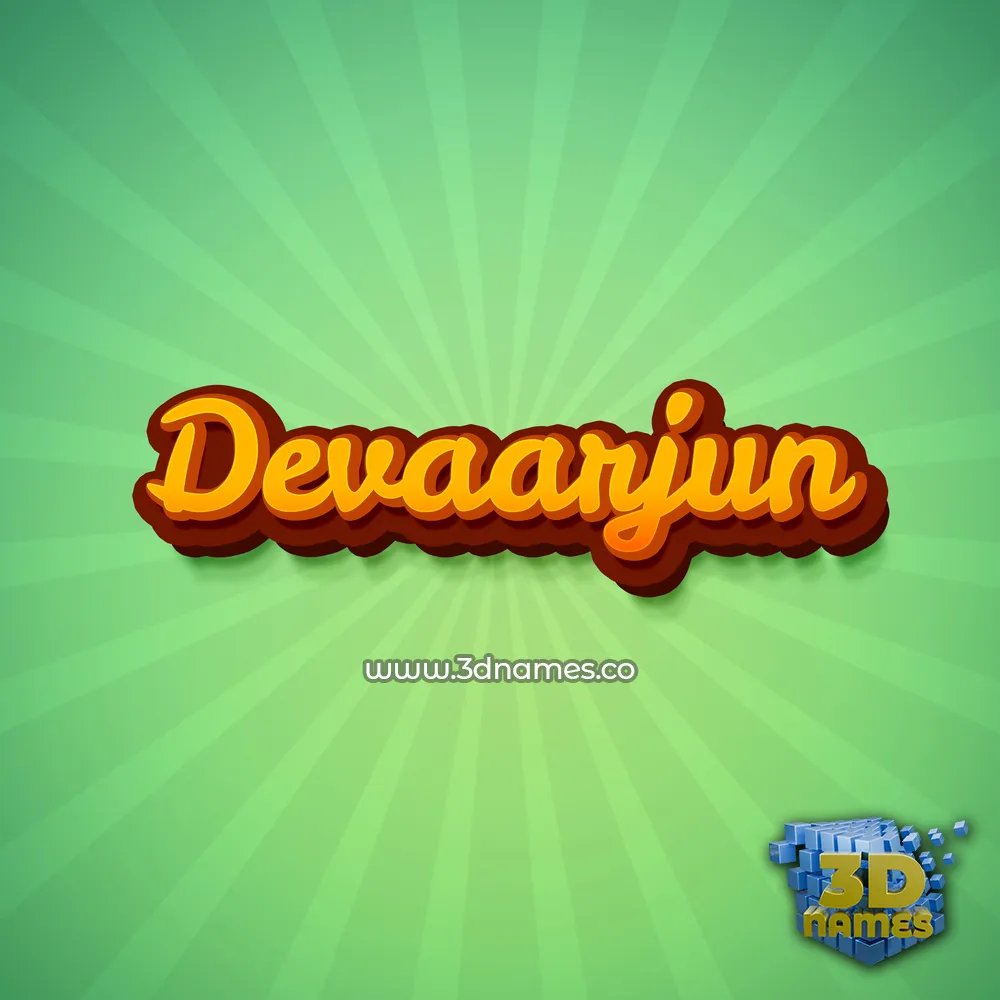 devaarjun in Green Rays style - 3D name wallpaper