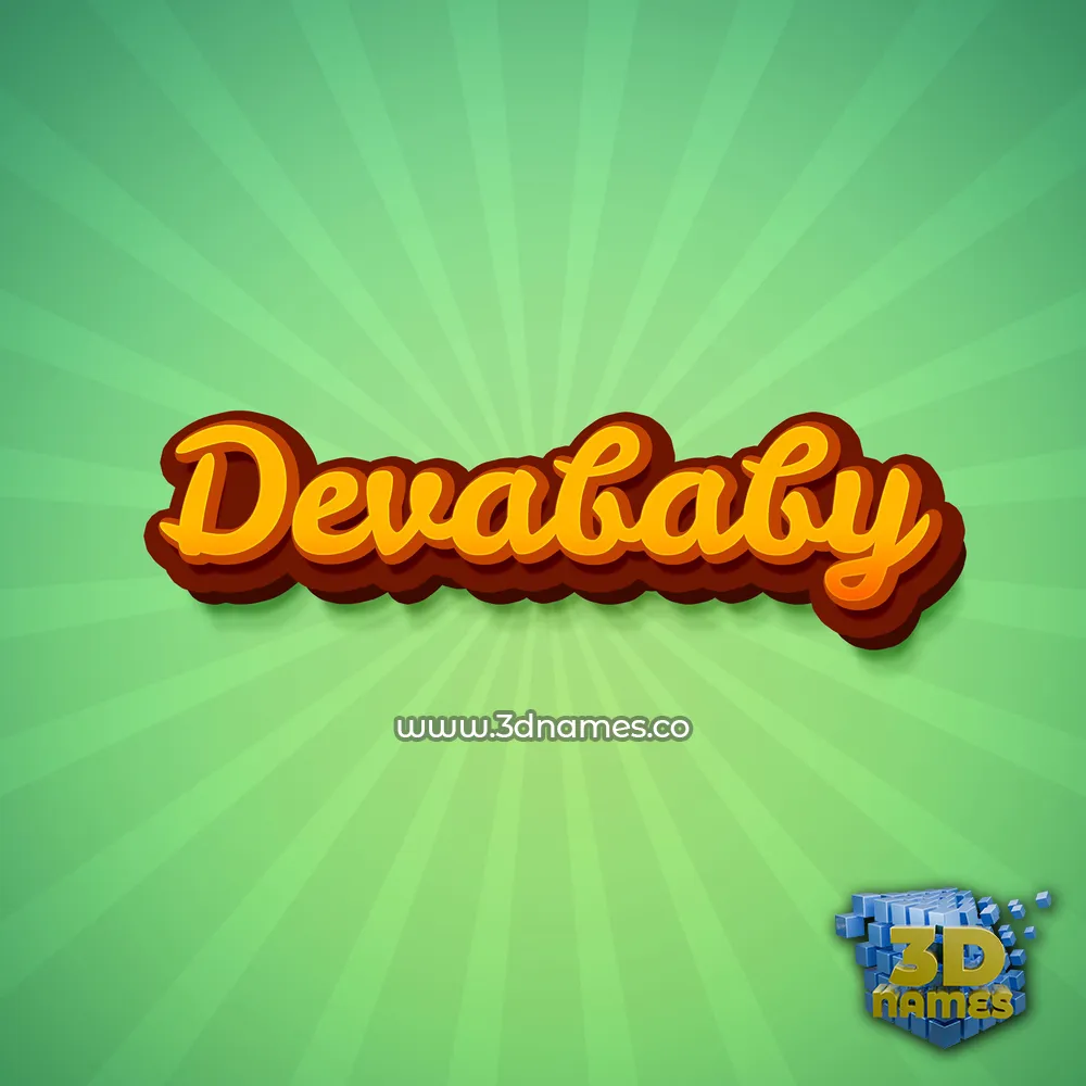 devababy in Green Rays style - 3D name wallpaper