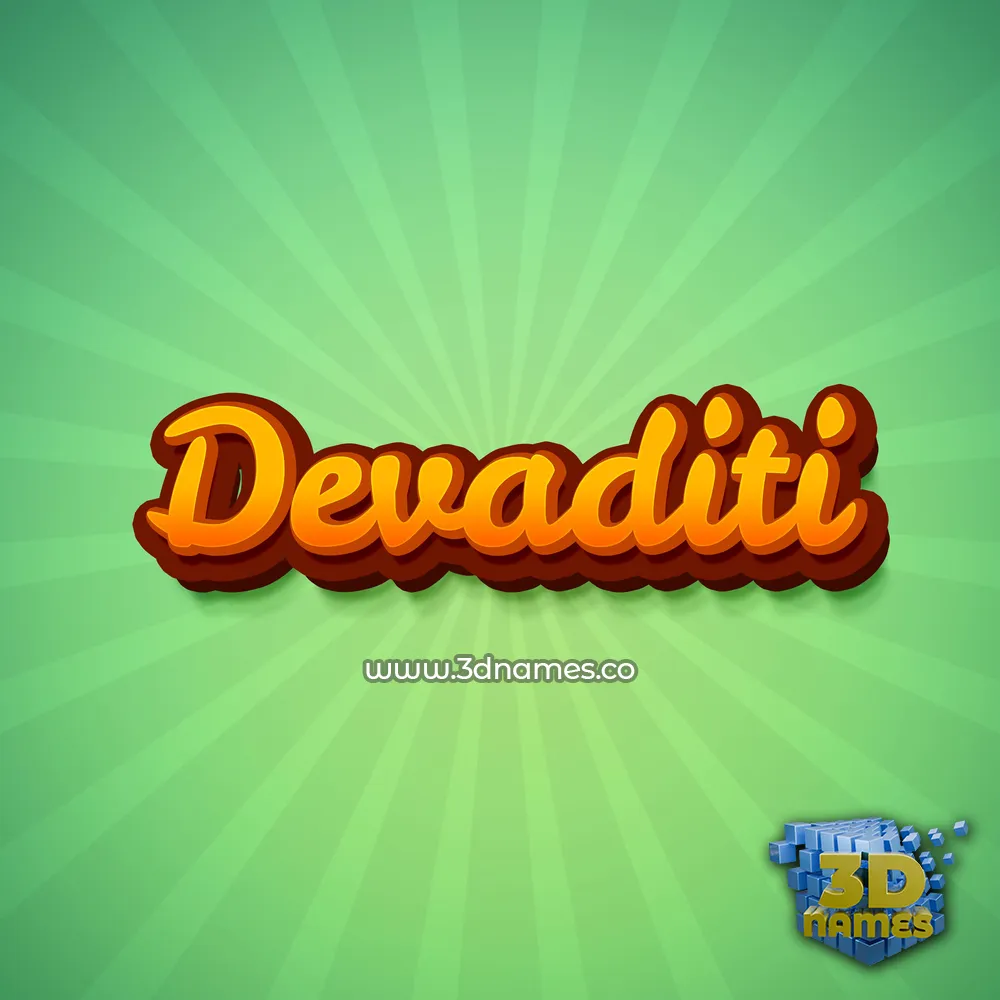 devaditi in Green Rays style - 3D name wallpaper