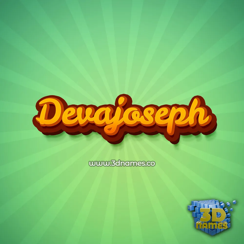 devajoseph in Green Rays style - 3D name wallpaper