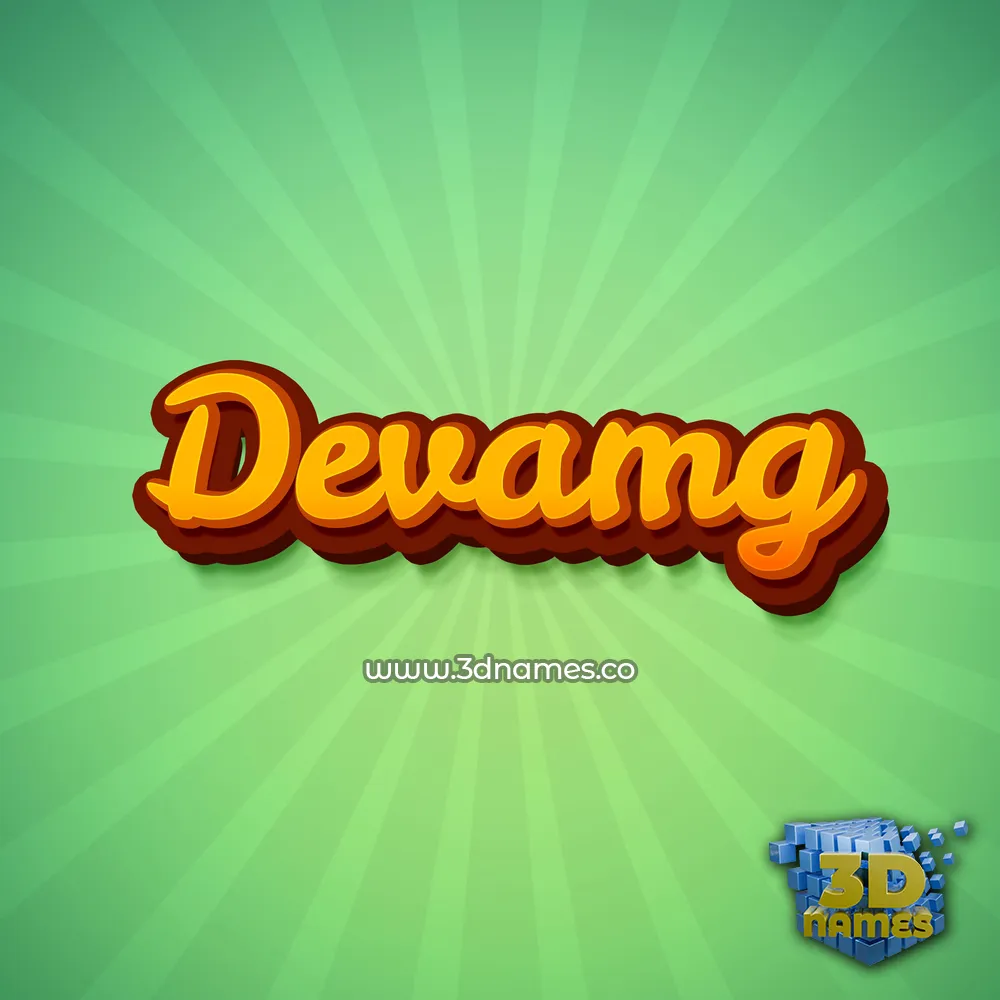 devamg in Green Rays style - 3D name wallpaper