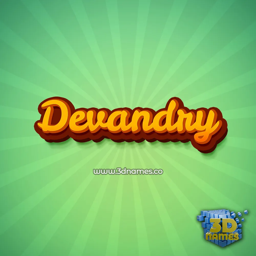 devandry in Green Rays style - 3D name wallpaper