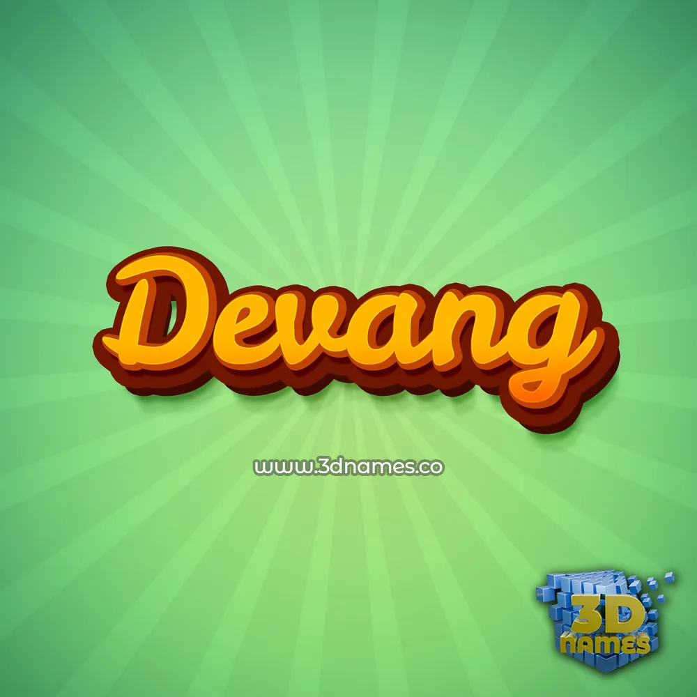 devang in Green Rays style - 3D name wallpaper