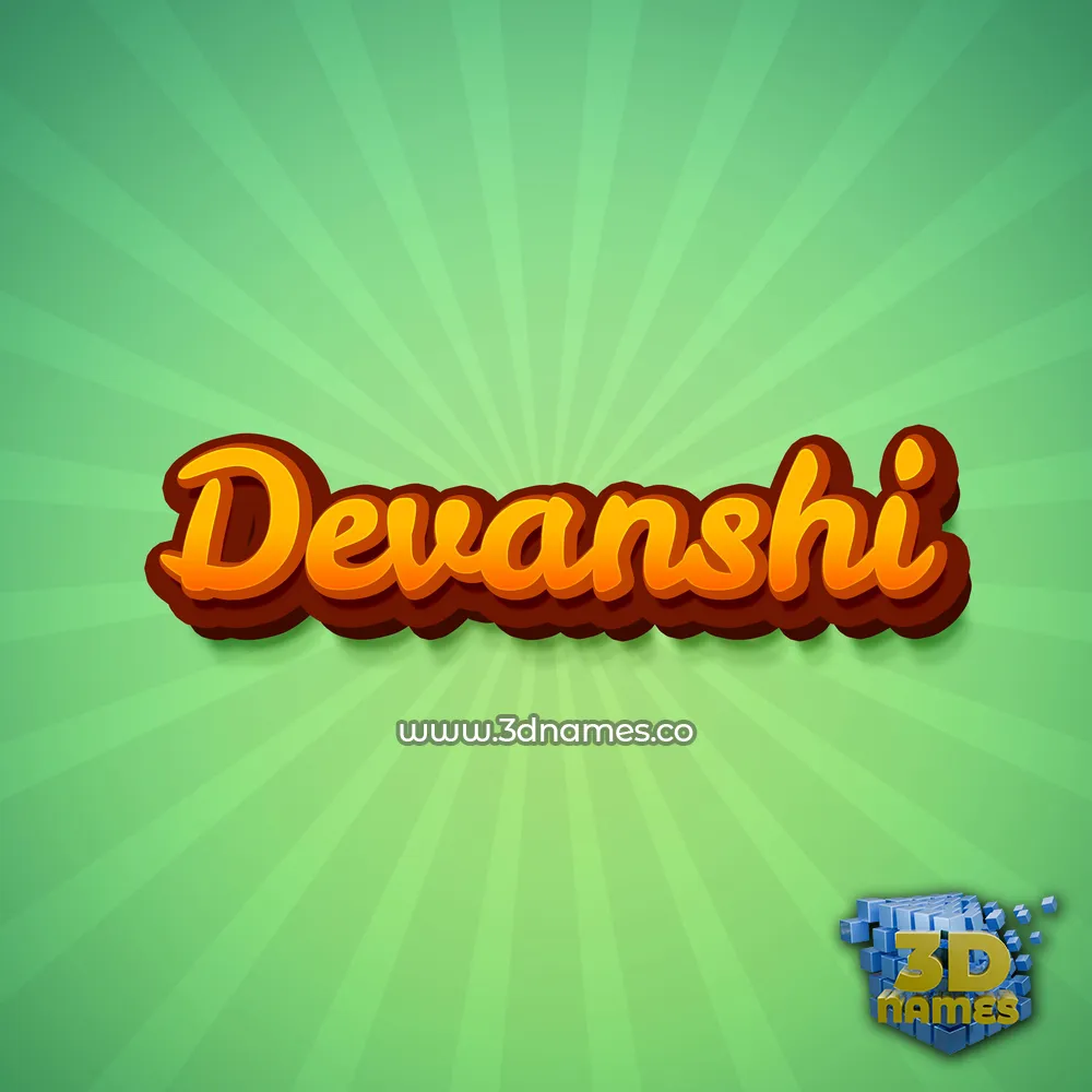 devanshi in Green Rays style - 3D name wallpaper