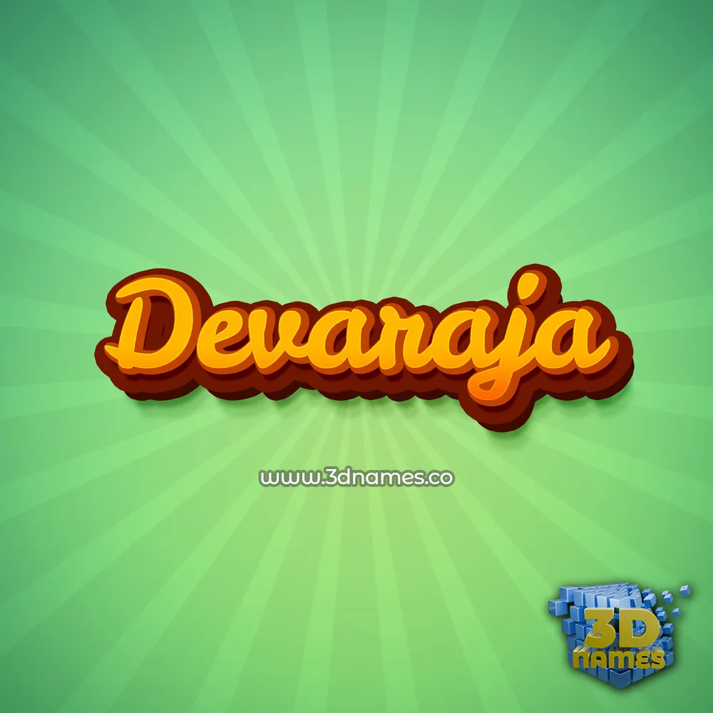 devaraja in Green Rays style - 3D name wallpaper
