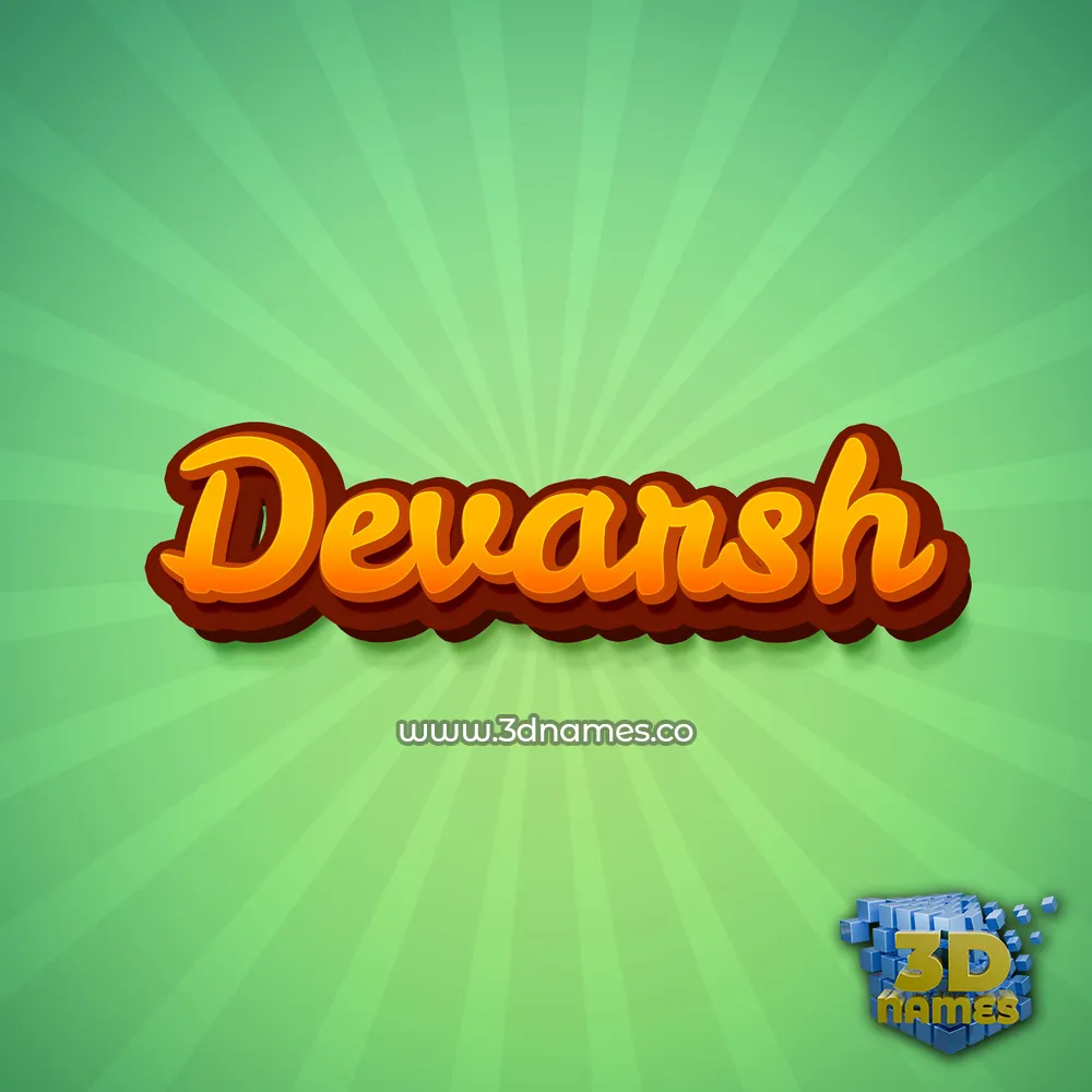 devarsh in Green Rays style - 3D name wallpaper