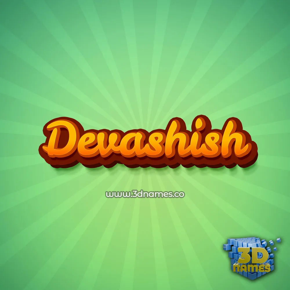 devashish in Green Rays style - 3D name wallpaper