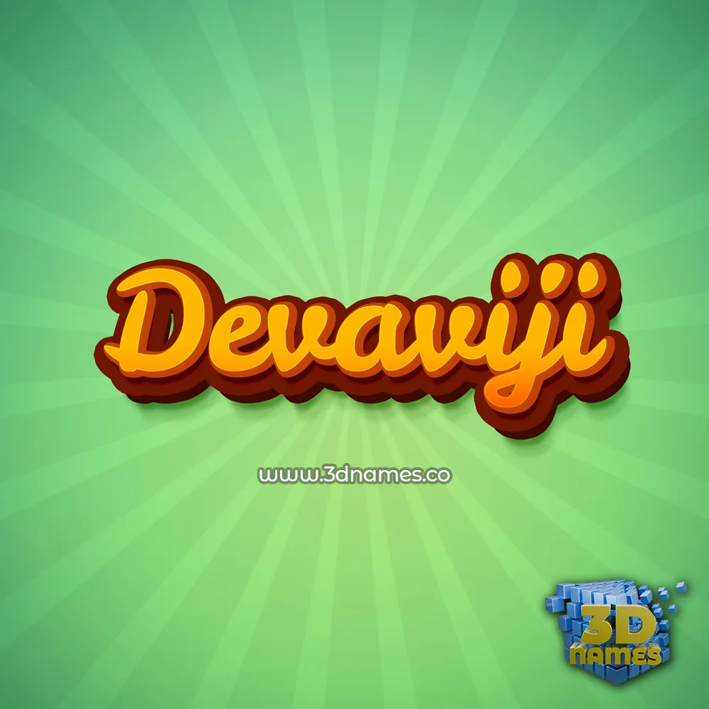 devaviji in Green Rays style - 3D name wallpaper