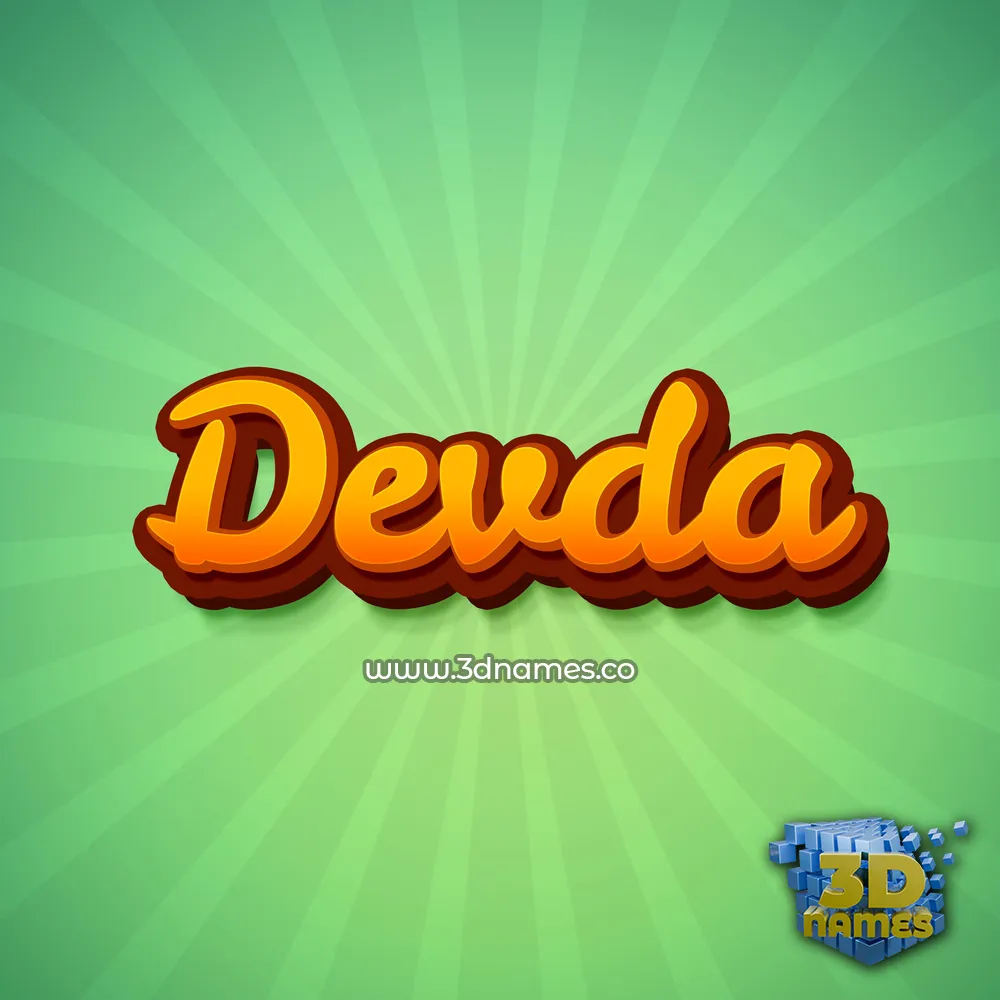 devda in Green Rays style - 3D name wallpaper