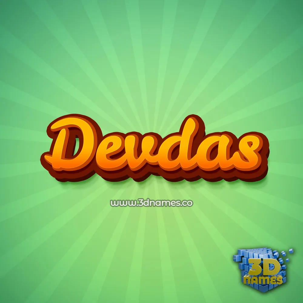 devdas in Green Rays style - 3D name wallpaper