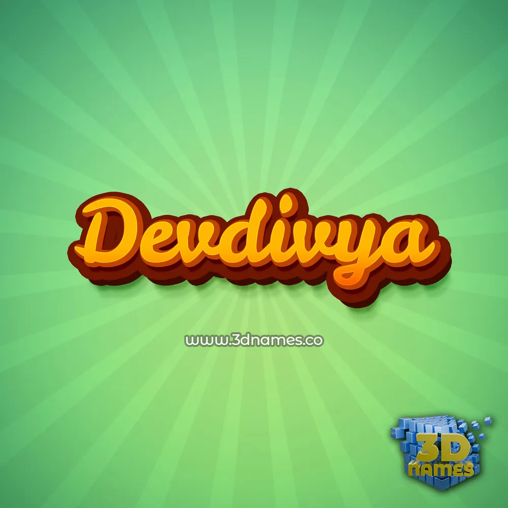 devdivya in Green Rays style - 3D name wallpaper