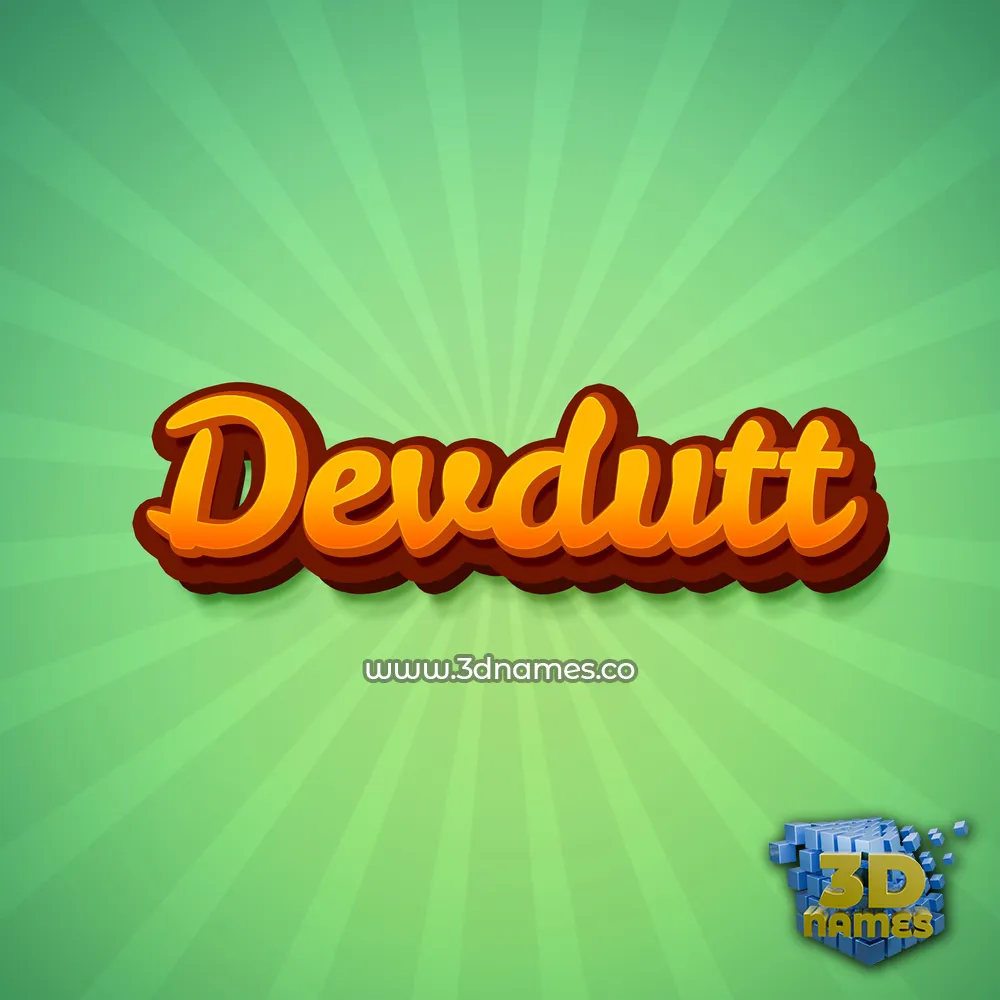 devdutt in Green Rays style - 3D name wallpaper