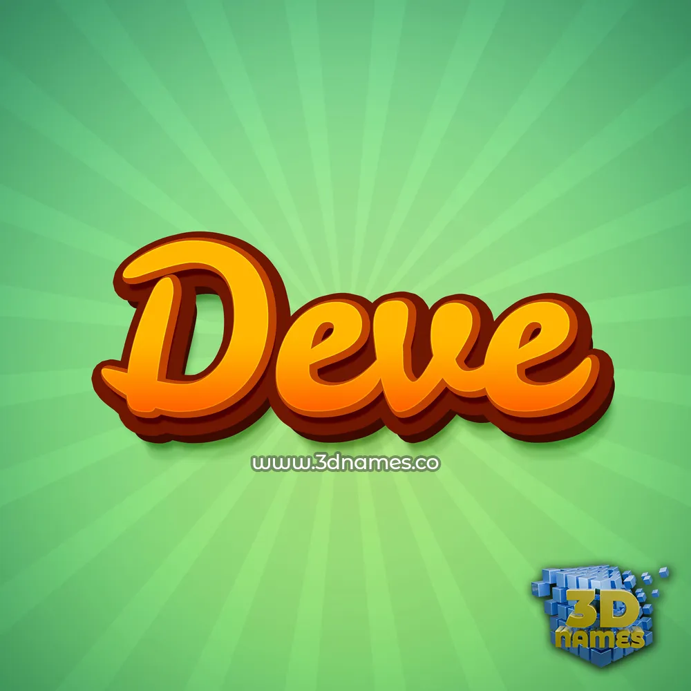 deve in Green Rays style - 3D name wallpaper