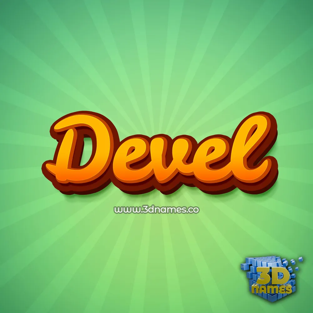 devel in Green Rays style - 3D name wallpaper