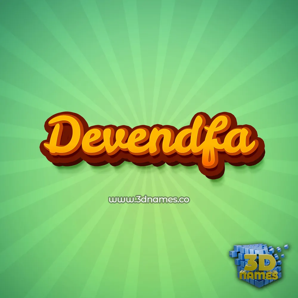 devendfa in Green Rays style - 3D name wallpaper