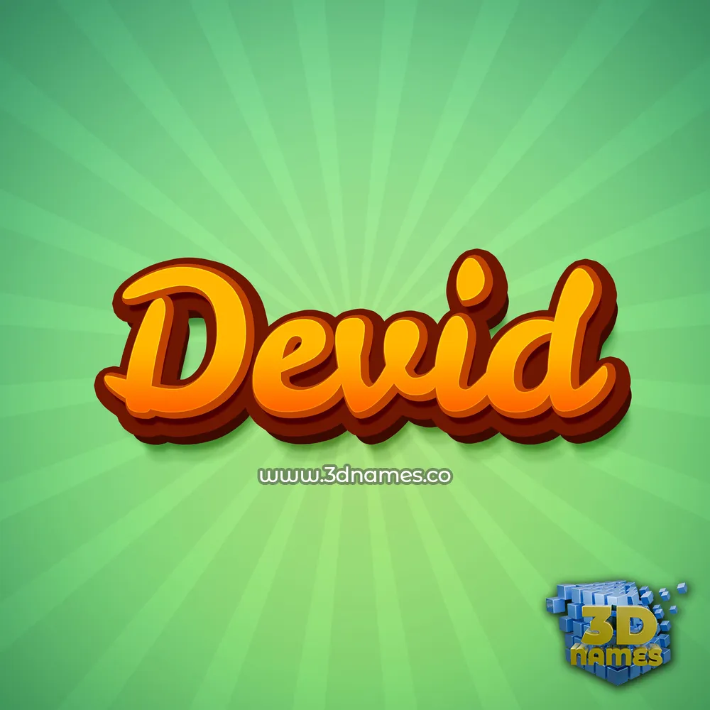 devid in Green Rays style - 3D name wallpaper