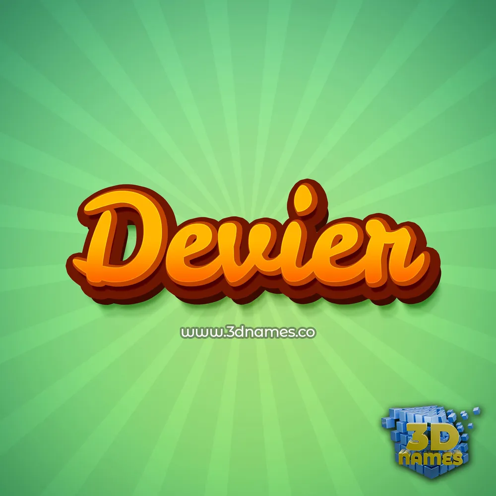 devier in Green Rays style - 3D name wallpaper