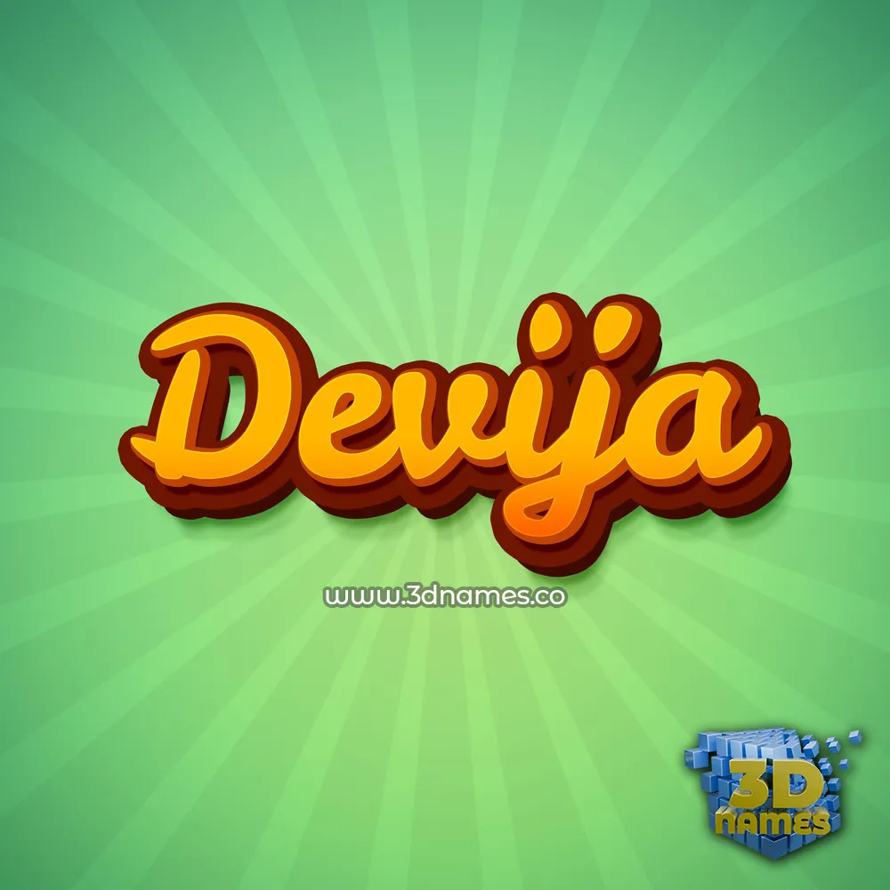 devija in Green Rays style - 3D name wallpaper