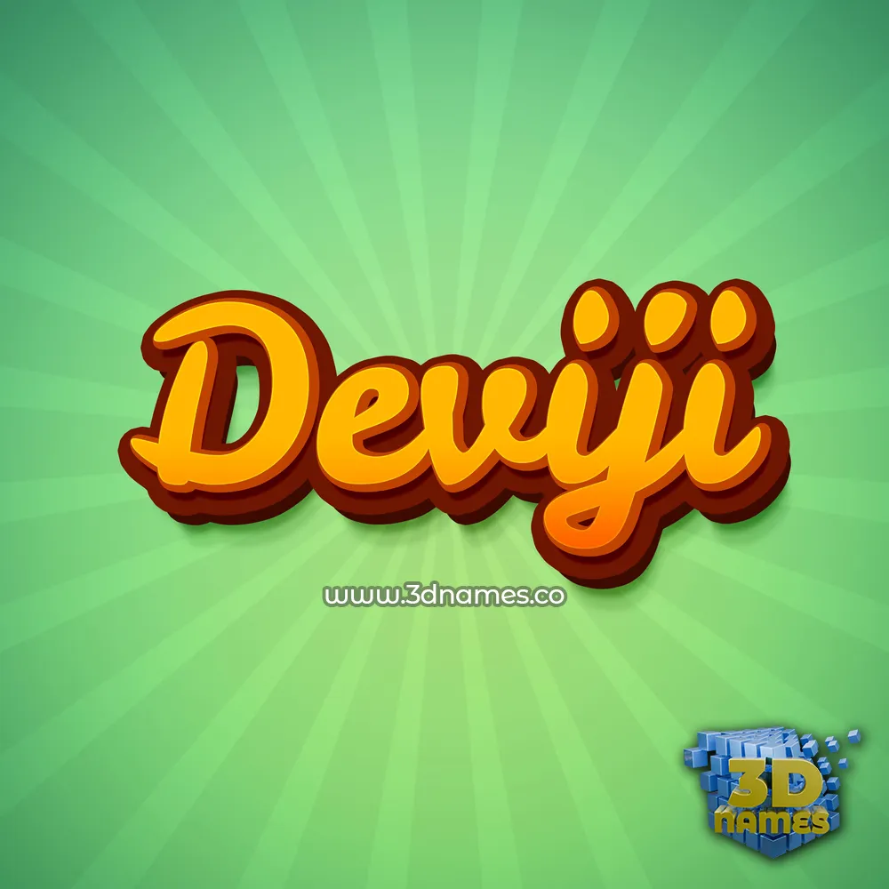 deviji in Green Rays style - 3D name wallpaper