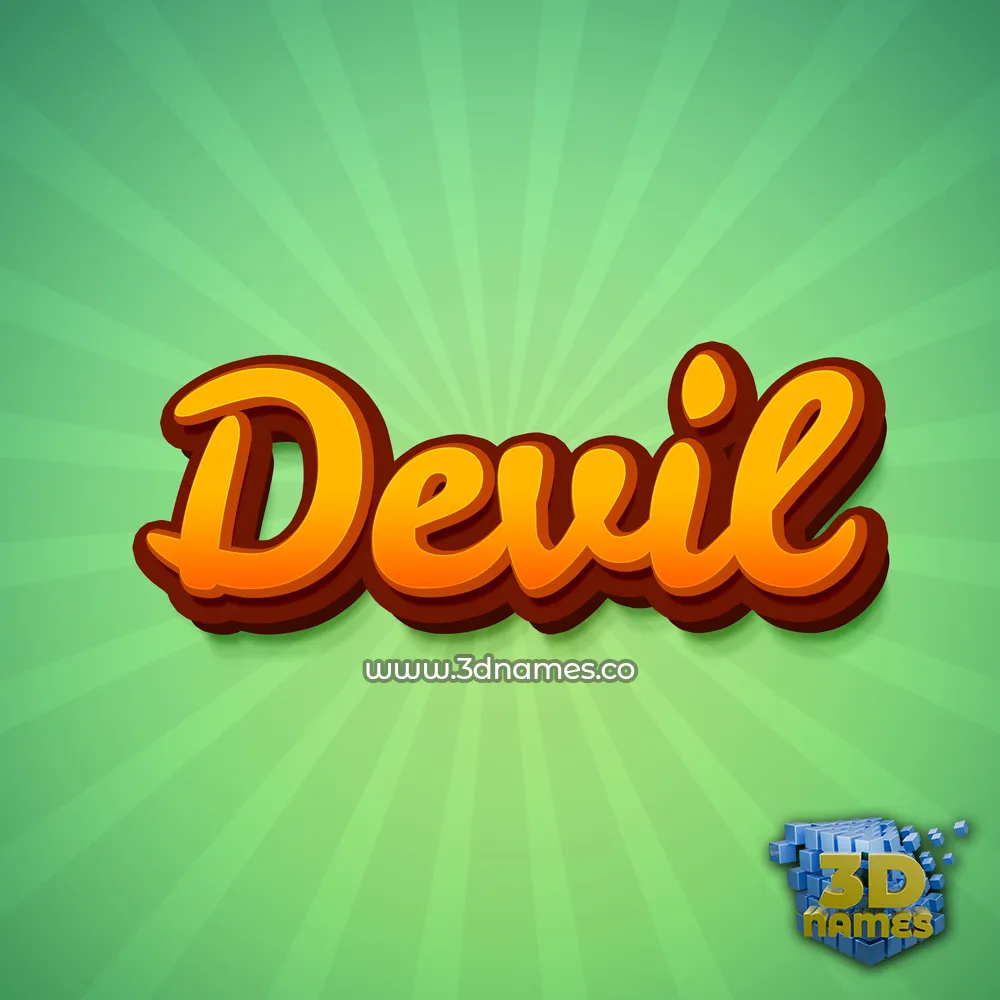 devil in Green Rays style - 3D name wallpaper