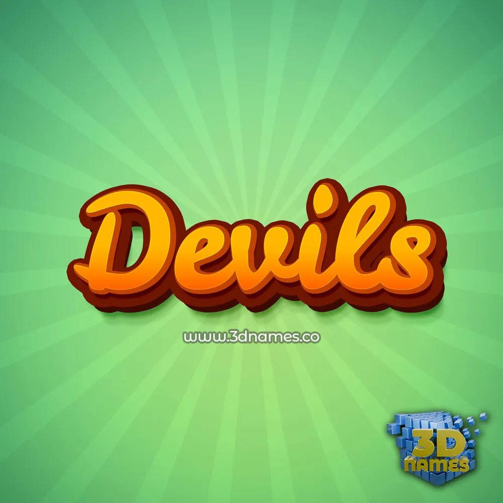 devils in Green Rays style - 3D name wallpaper