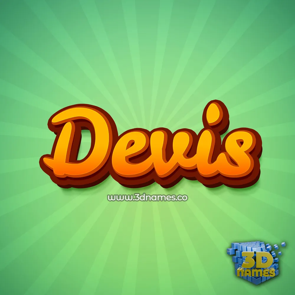 devis in Green Rays style - 3D name wallpaper