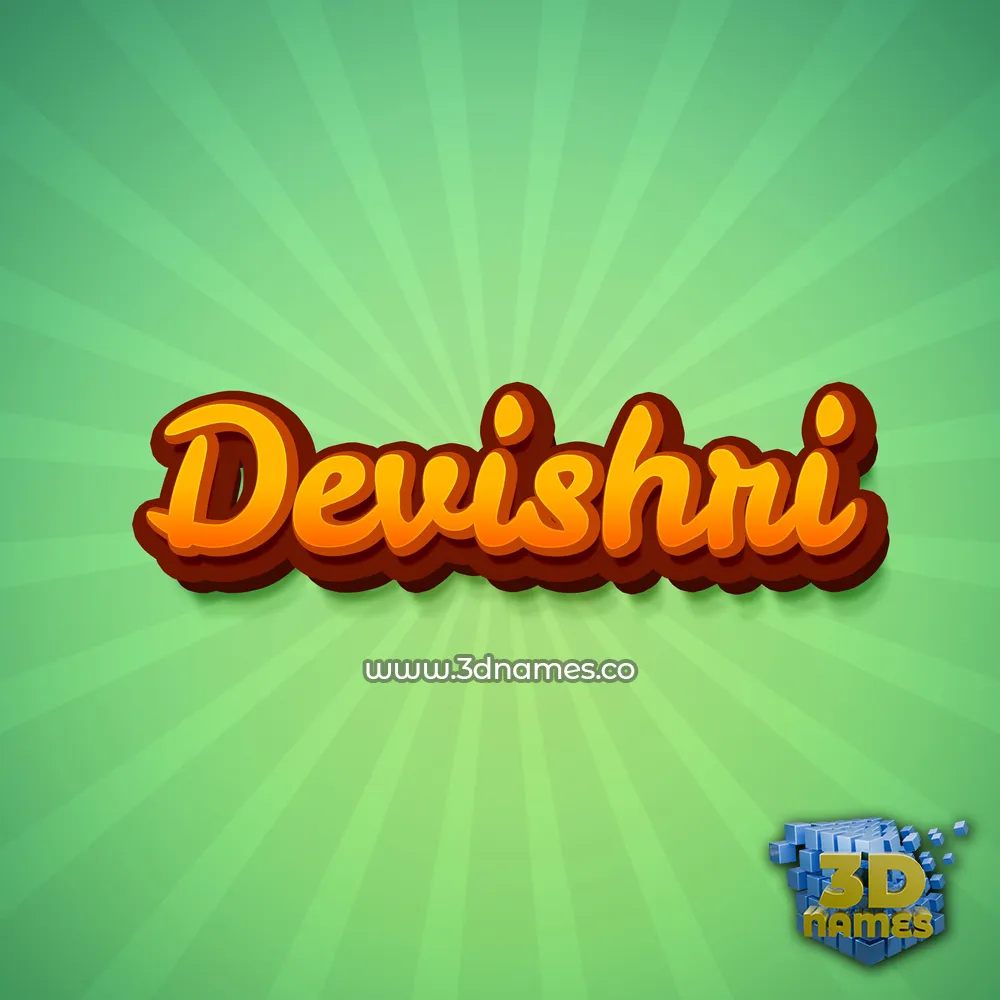 devishri in Green Rays style - 3D name wallpaper