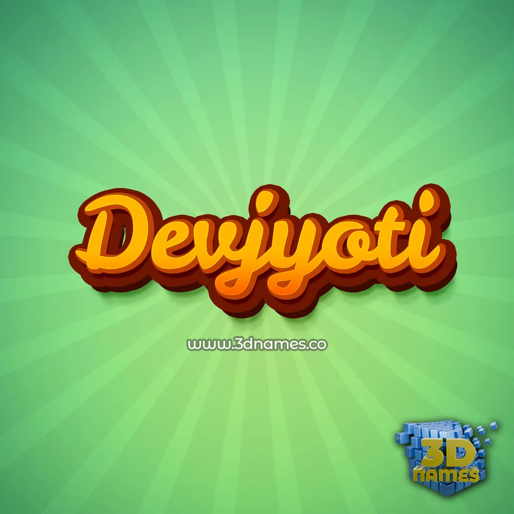 devjyoti in Green Rays style - 3D name wallpaper