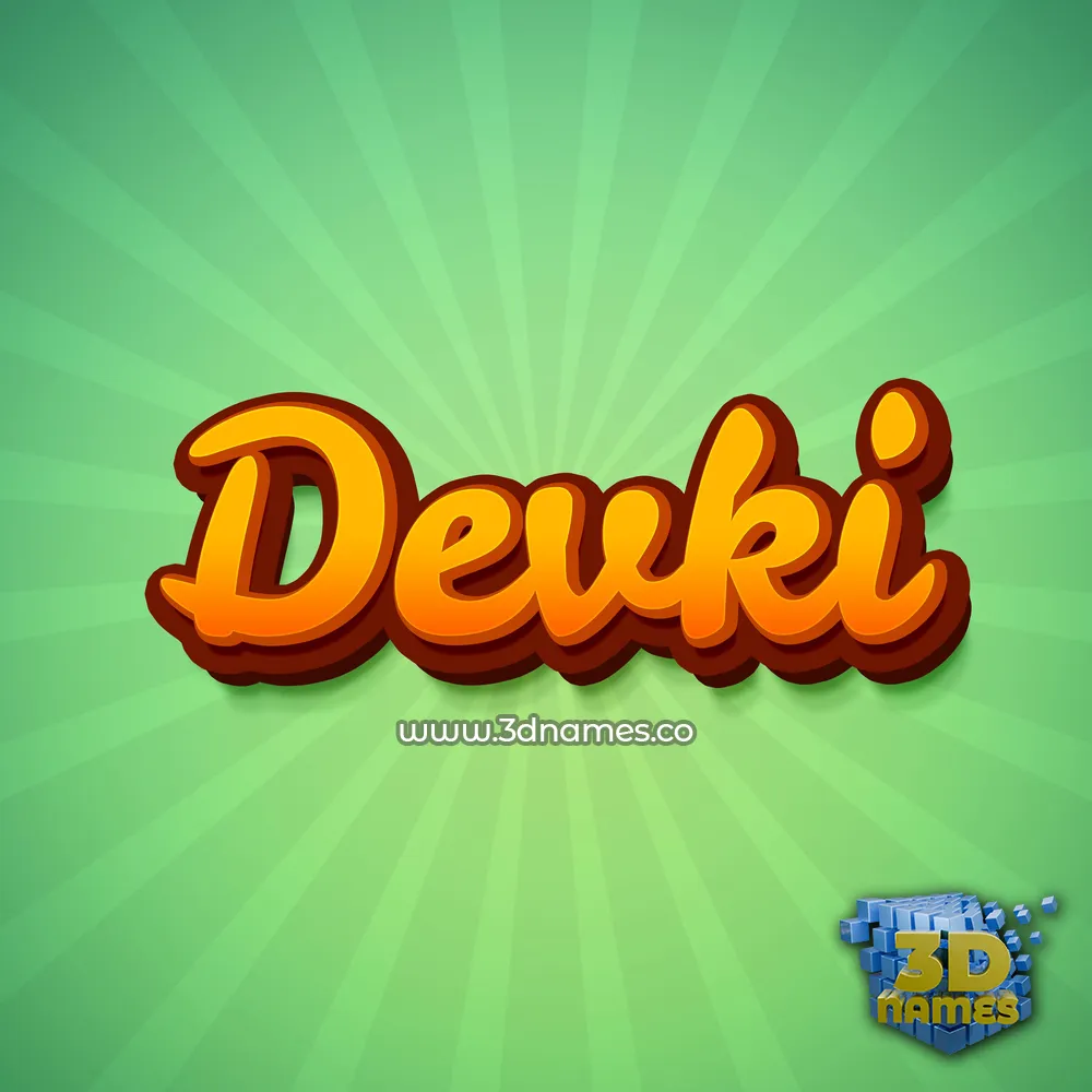 devki in Green Rays style - 3D name wallpaper