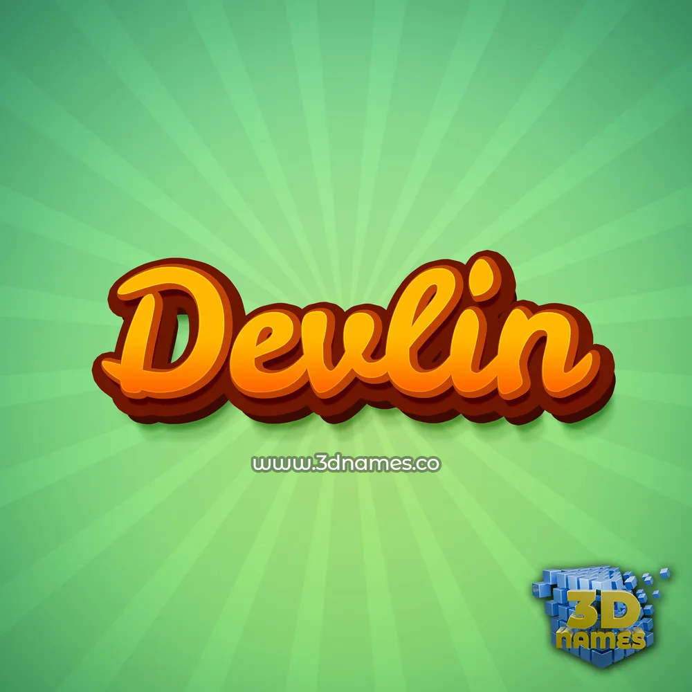 devlin in Green Rays style - 3D name wallpaper