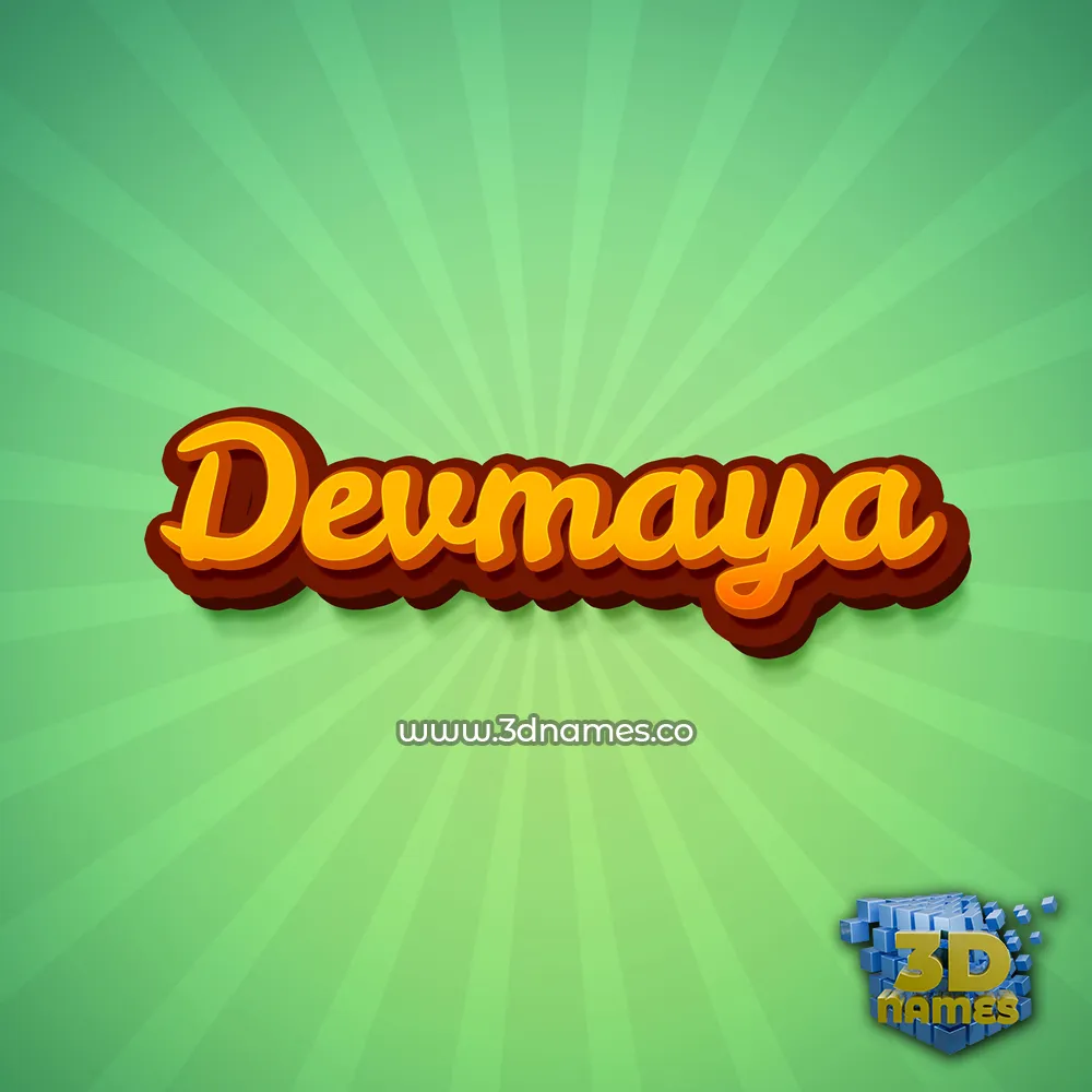 devmaya in Green Rays style - 3D name wallpaper
