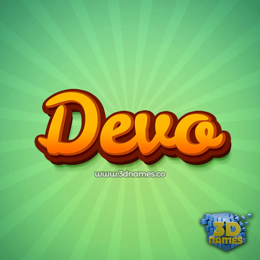 devo in Green Rays style - 3D name wallpaper
