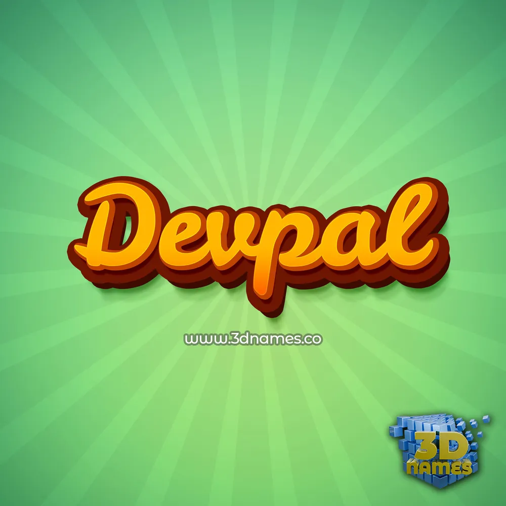 devpal in Green Rays style - 3D name wallpaper