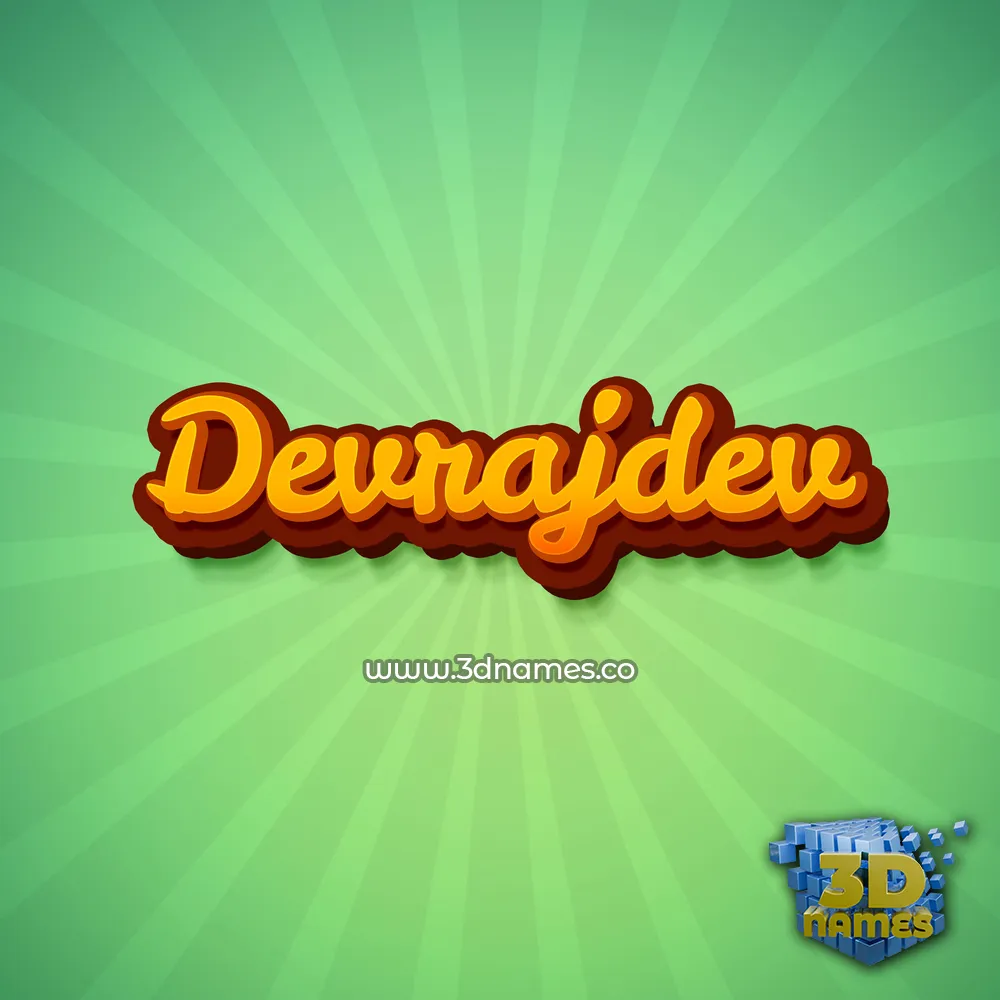 devrajdev in Green Rays style - 3D name wallpaper