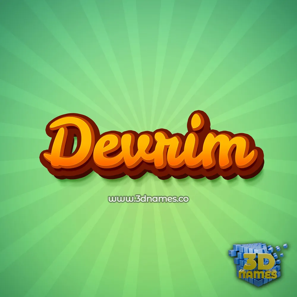 devrim in Green Rays style - 3D name wallpaper