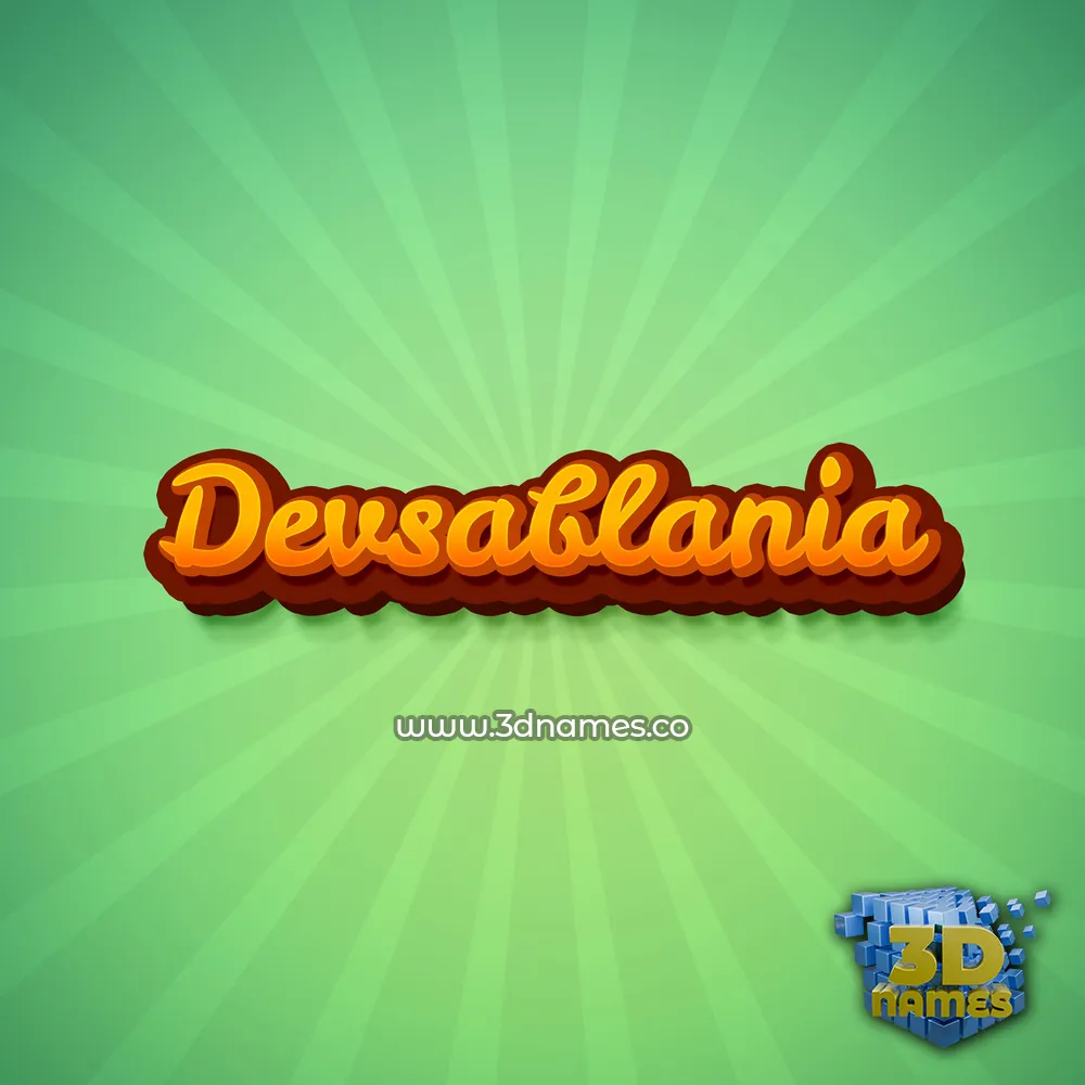 devsablania in Green Rays style - 3D name wallpaper