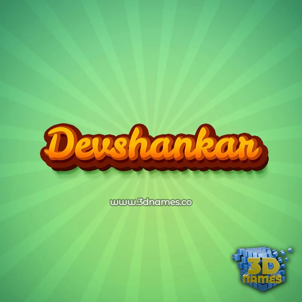 devshankar in Green Rays style - 3D name wallpaper