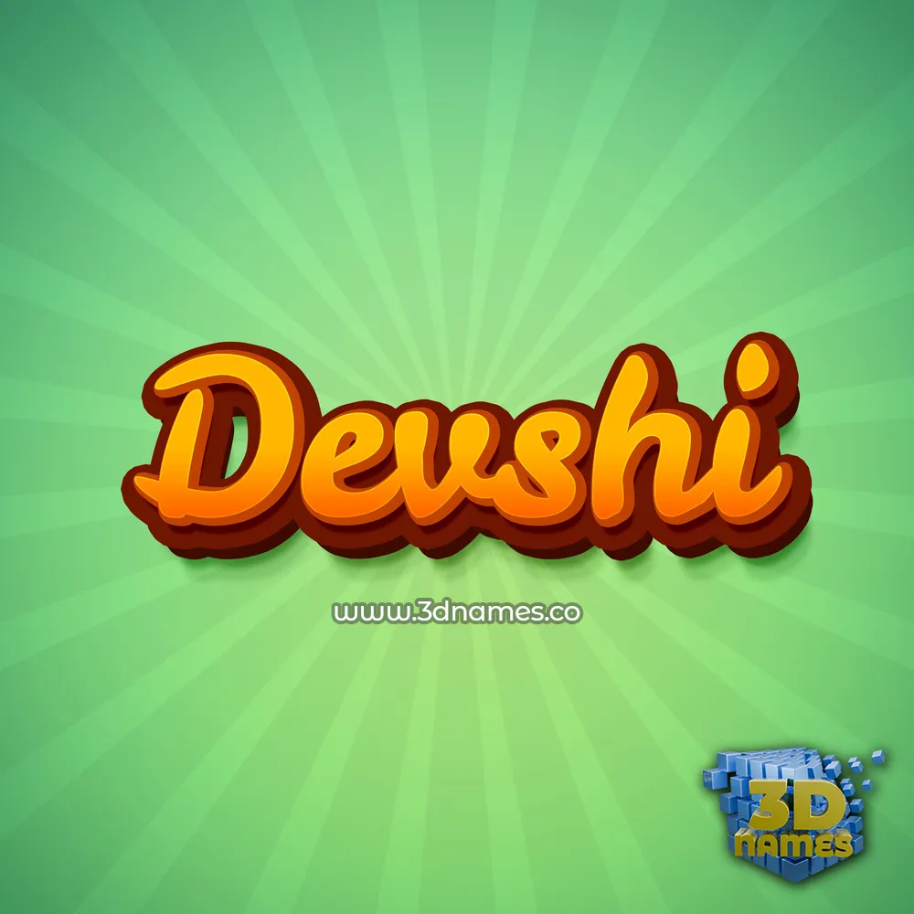 devshi in Green Rays style - 3D name wallpaper