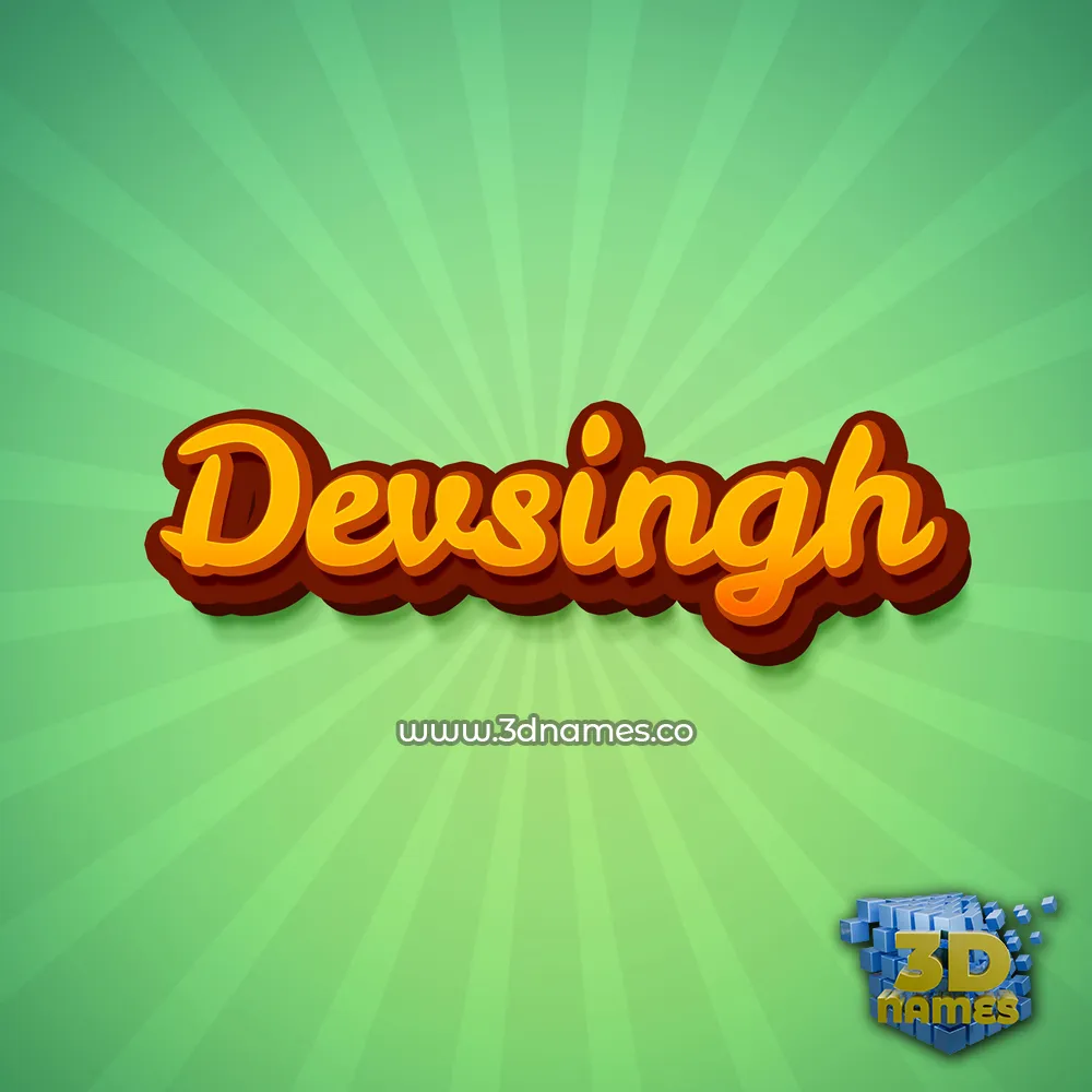 devsingh in Green Rays style - 3D name wallpaper