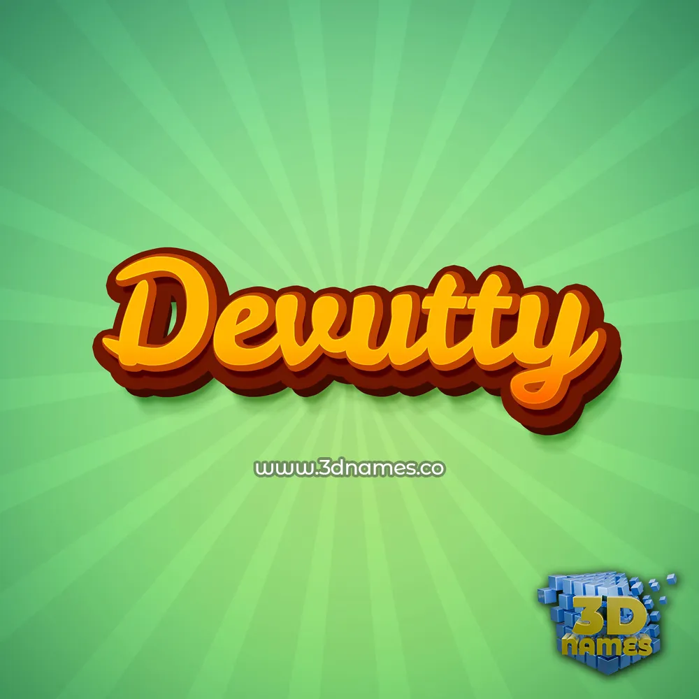 devutty in Green Rays style - 3D name wallpaper