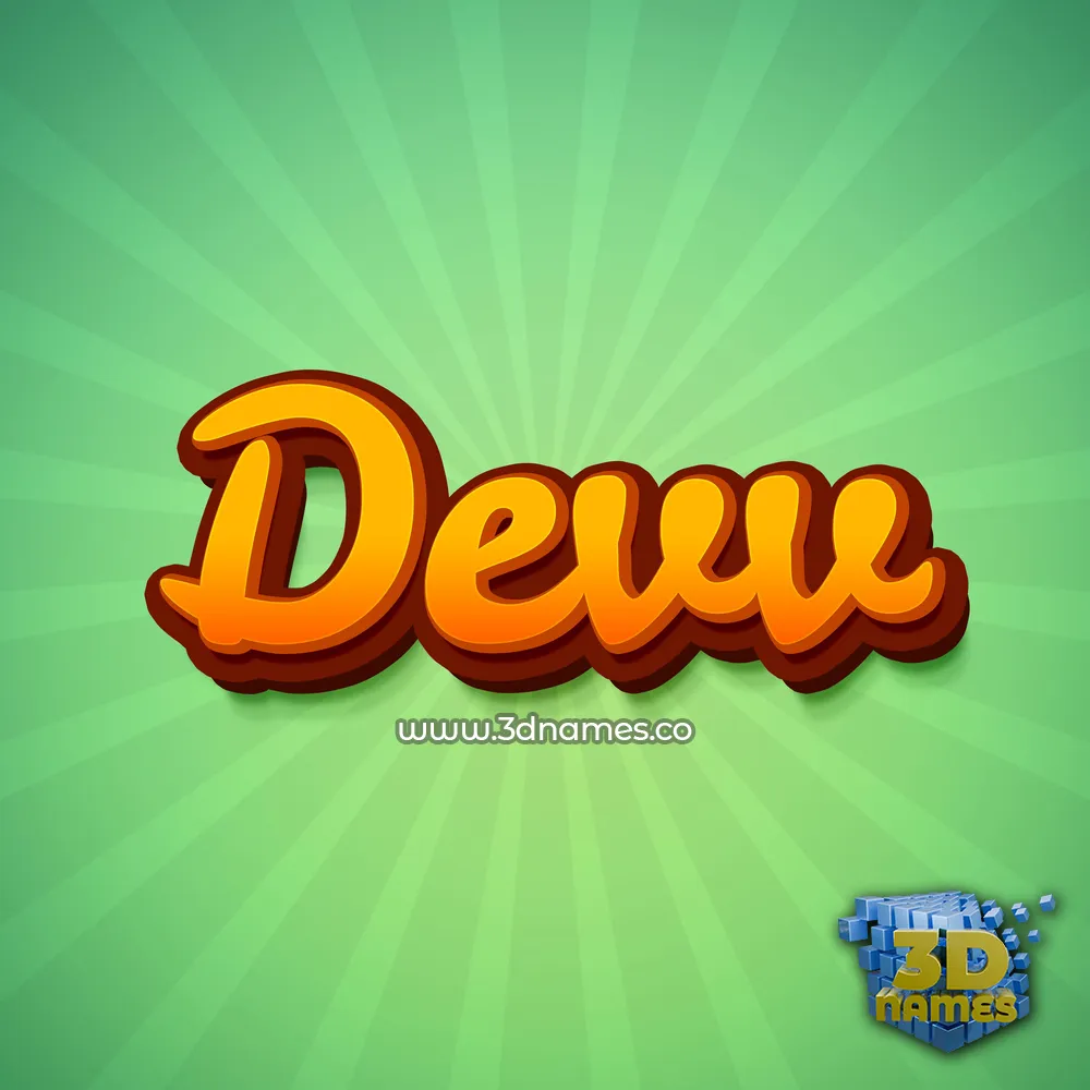 devv in Green Rays style - 3D name wallpaper