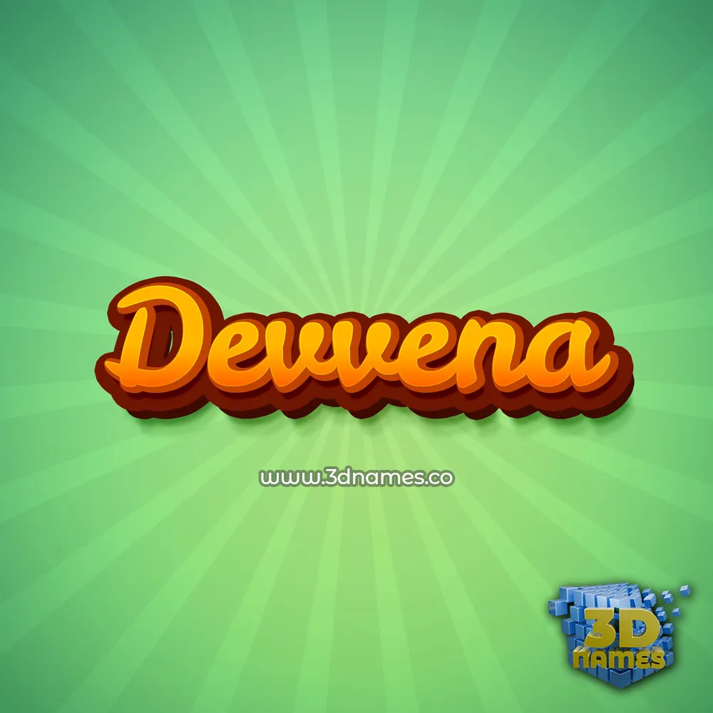devvena in Green Rays style - 3D name wallpaper