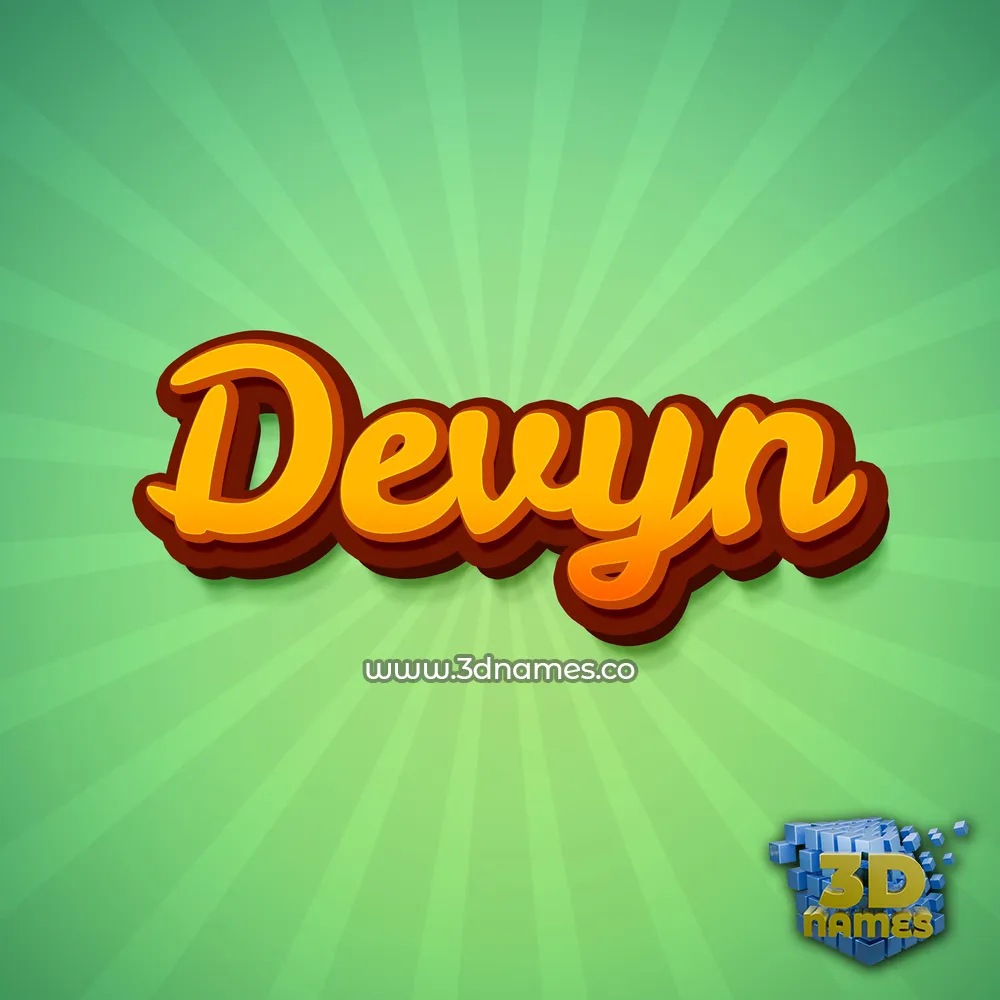devyn in Green Rays style - 3D name wallpaper