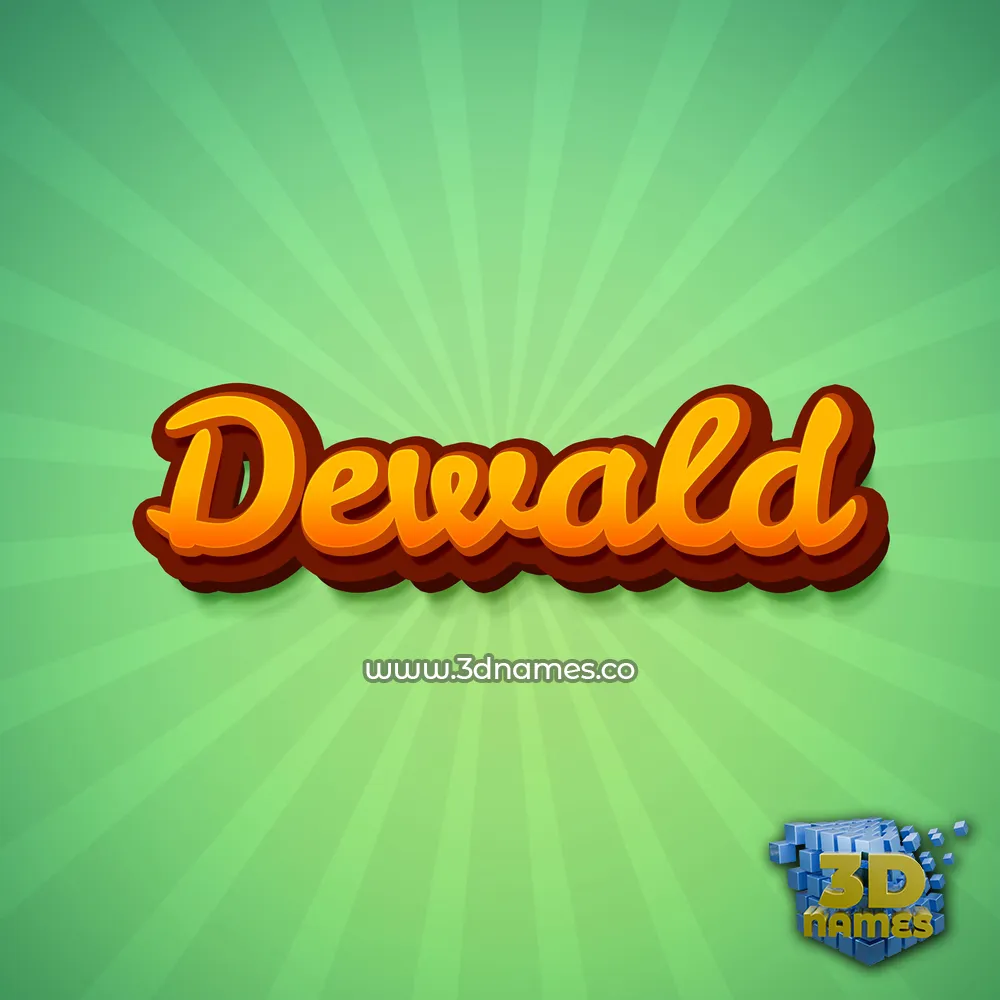 dewald in Green Rays style - 3D name wallpaper