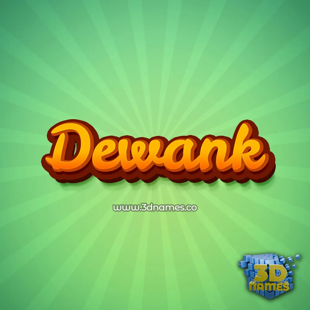 dewank in Green Rays style - 3D name wallpaper