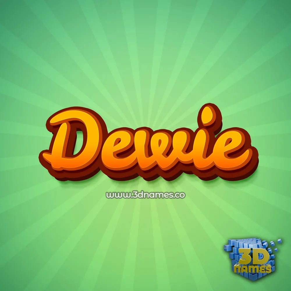 dewie in Green Rays style - 3D name wallpaper