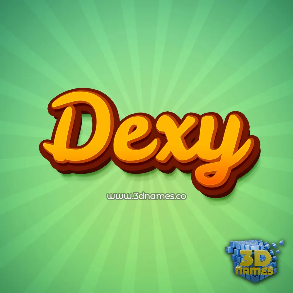 dexy in Green Rays style - 3D name wallpaper