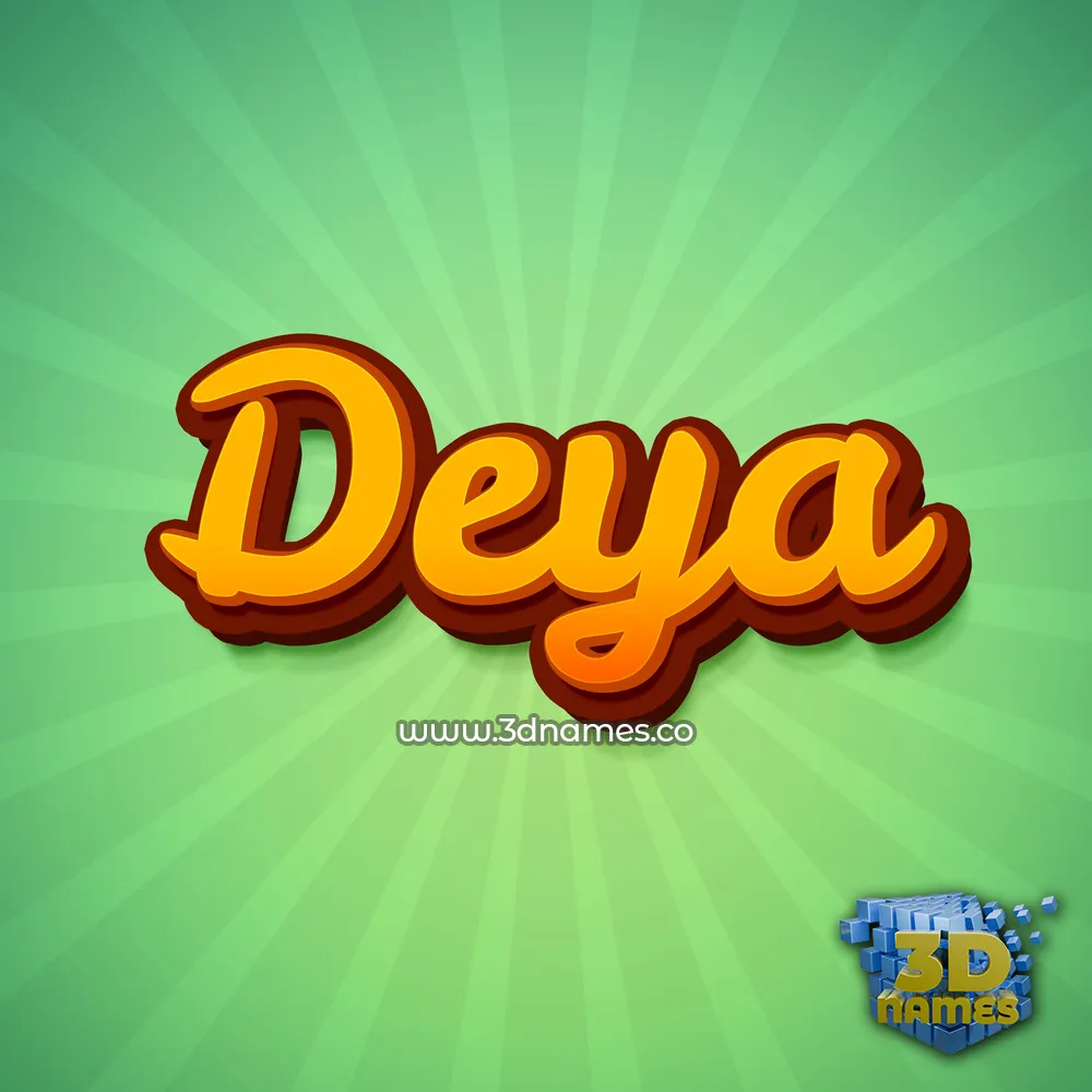 deya in Green Rays style - 3D name wallpaper