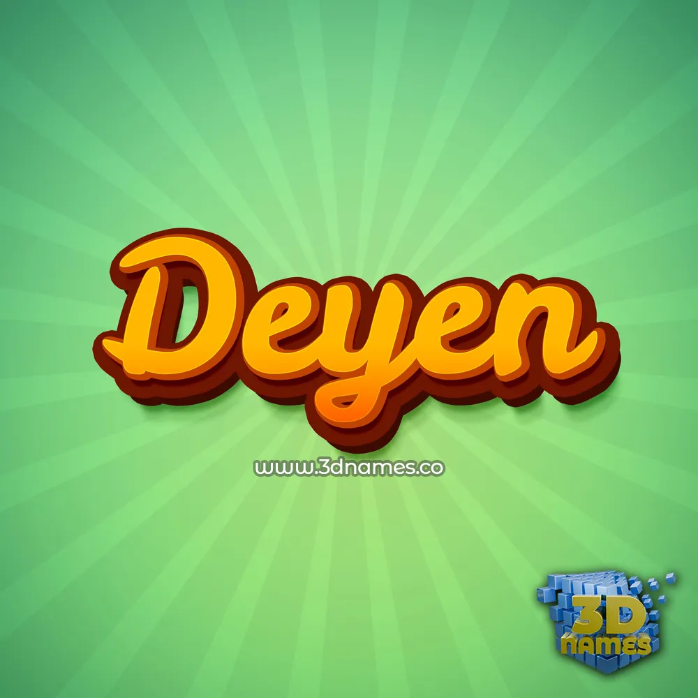 deyen in Green Rays style - 3D name wallpaper