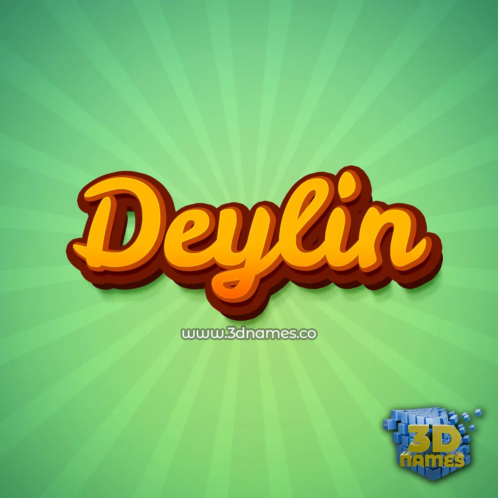 deylin in Green Rays style - 3D name wallpaper